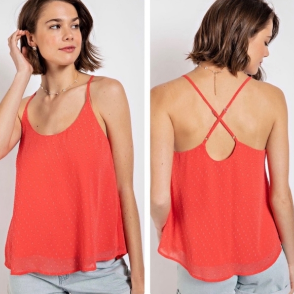 Tops - Last!!! Coral Scoop Neck Tank Shirt/Blouse